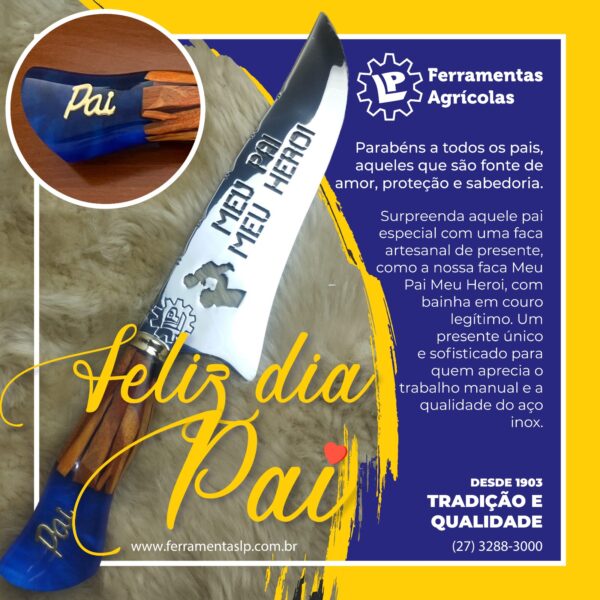 Faca Meu Pai Meu Herói com Bainha em Couro Legítimo - Image 5