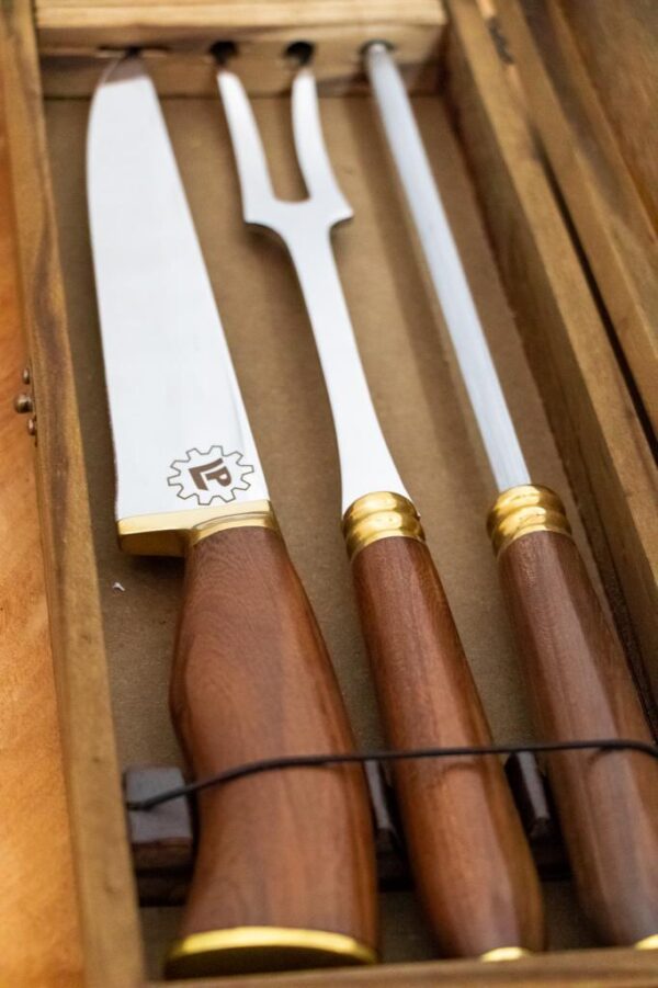 Kit Faca Campeira Com Chaira e Garfo para Churrasco - Imagem 2