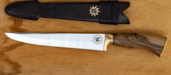 Faca Campeira 8 Polegadas Inox 420c Polida com Bainha em Couro Legítimo